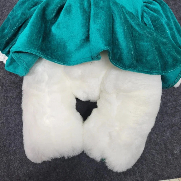 "Vintage T.L. Toys Loveable Holiday Friends Christmas Bear White Plush Girl Bear - Picture 8 of 15